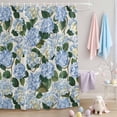thumbnail image 2 of Shower Curtain Blue Hydrangea Floral Shower Curtains for Bathroom Decor, Waterproof Polyester Shower Curtain Set with Hooks, Standard Size 72" x 72" Watercolor Flowers, 2 of 9
