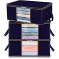 thumbnail image 1 of 3-Pack 35L Clothes Storage Bag, Navy Blue Foldable Under Bed Storage, 1 of 5