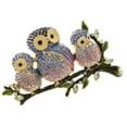thumbnail image 1 of retro cristal esmaltado tres búhos broche Pin de accesorios regalos, 1 of 7