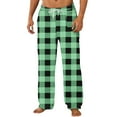 thumbnail image 2 of CQONEPT Flannel Plaid Pj Pants for Mens Cozy Casual Drawstring Pant Lightweight Sleepwear Pajama Bottom with Pockets Mint Green 3XL, 2 of 4