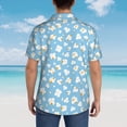 thumbnail image 6 of Daiia Blue Popcorn Hawaiian Shirt for Men Gentle Cotton Regular Short Sleeve Casual-Small, 6 of 9