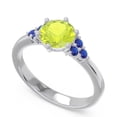 thumbnail image 2 of 2.15 Carat Round Cut Peridot & Blue Sapphire Gemstone Classic Anniversary Ring for her 18K White Gold Size 8.5 by Diamond-Capitals, 2 of 7