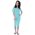 thumbnail image 1 of Moomaya Ensemble de Nuit Simple pour Femmes avec Capri en Coton 2 Pcs Chemises de Nuit-Ydr, 1 of 6