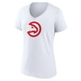 thumbnail image 2 of Women's White Atlanta Hawks Logo V-Neck T-Shirt, 2 of 3