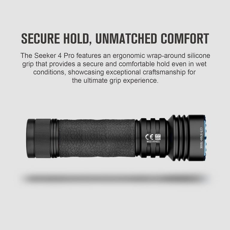 Olight Seeker 4 Pro Tactical Flashlight, 4600 Lumens, Cool White