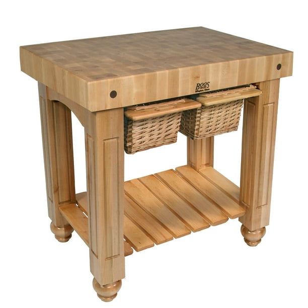 Gathering Butcher Block Island-Work Table (4 in. L x 36 in ...