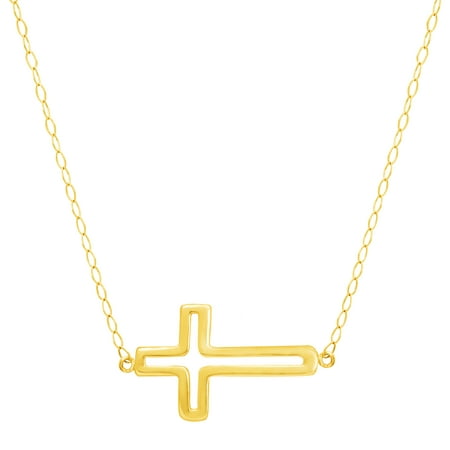 Simply Gold Silhouette Cross Necklace in 10kt Gold