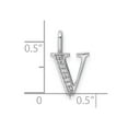 thumbnail image 4 of Auriga 14k White Gold Diamond Letter V Initial Pendant for Women(L- 15.69 mm, W- 10.43 mm), 4 of 6