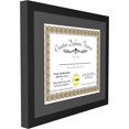 thumbnail image 3 of Creative Picture Frames 14x17 Classic Black Diploma Frame with Black Mat Glass Easel and Installed Wall Hangers , Frame Holds 16x20 Media without Mat 14x17 Black Mat, 3 of 6