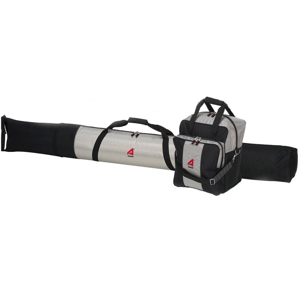 Athalon Athalon Deluxe Two Piece Ski and Boot Bag Combo Set, Silver/Black