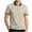 #Khaki, variant on Fanshiluo Men's Collared Short Sleeve Polo Shirt, Casual Contrast Striped Collared Top,Size:L,Big and Tall Men