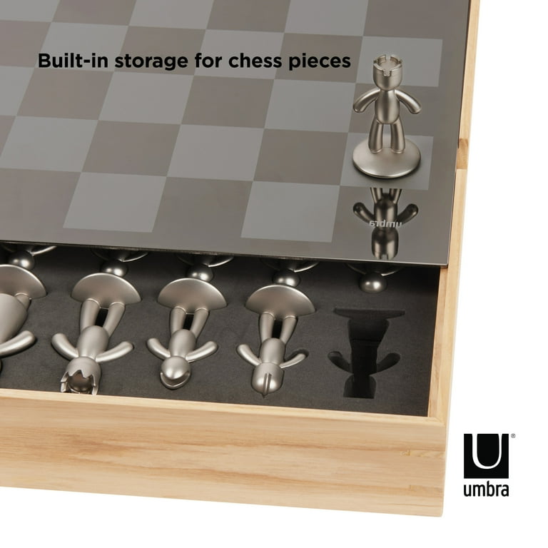 Metal Chess Stones With Personalized Wooden Chess Board With Hidden  Compartment