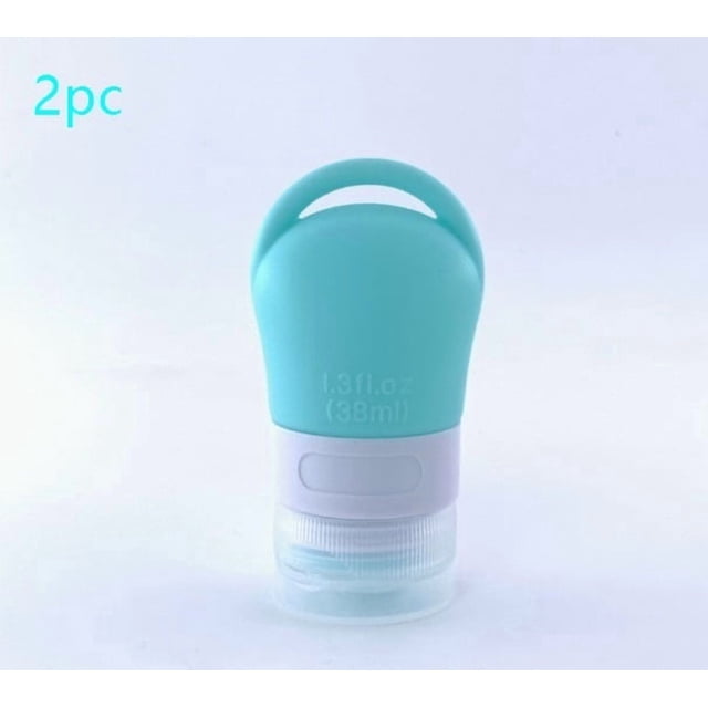 Juego de botellas dispensadoras de viaje, botella de almacenamiento portátil desinfectante, orificio for colgar, botella dispensadora de desinfectante de manos de silicona