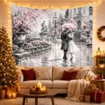 thumbnail image 3 of Couple Under Pink Umbrella in Gray Courtyard, Romantic Watercolor for Art Lovers, Garden Wall Art, Anniversary Gift Tapestry Wall Hanging for Bedroom and Living Room, 3 of 7
