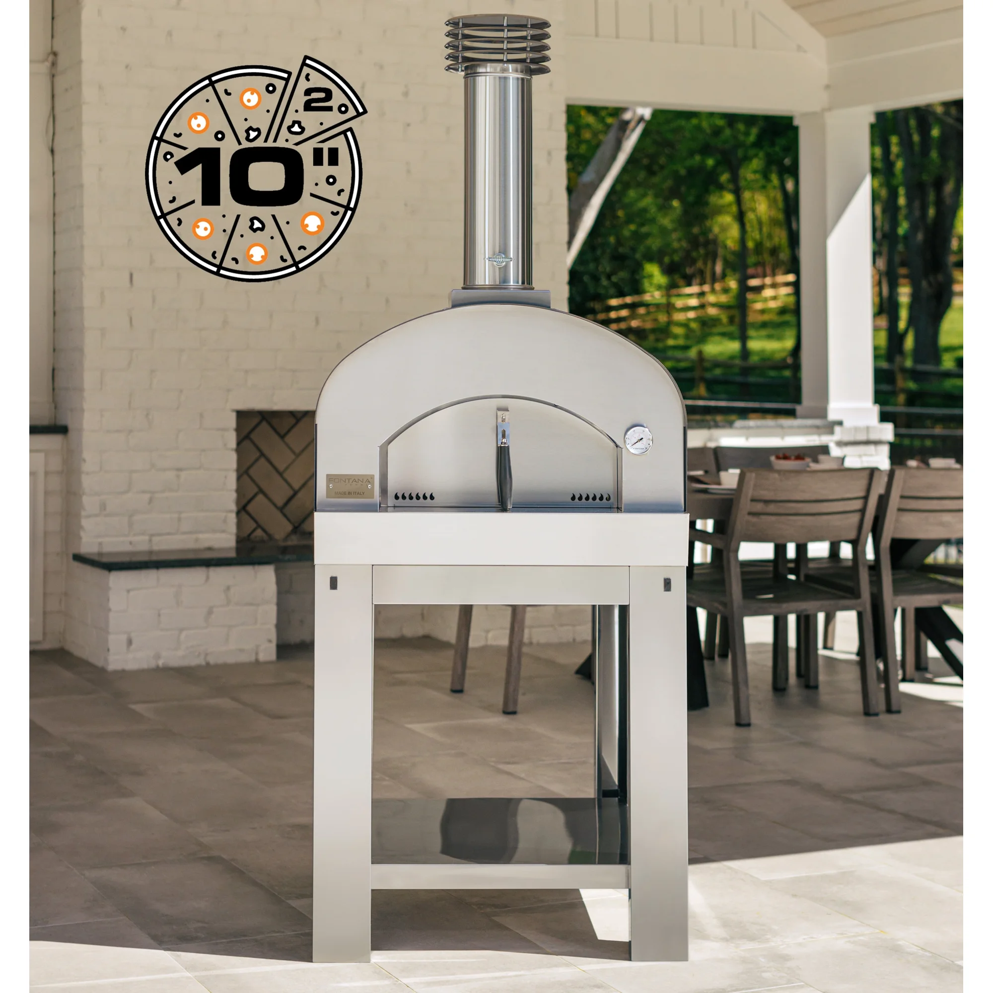 Fontana Forni Mario Wood Fired Outdoor Portable Pizza Oven - Walmart.com