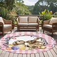 thumbnail image 4 of Easter Bunny Round Area Rug 5Ft Washable Circle Rugs for Living Room Bedroom, Spring Easter Eggs Chick Floral Pink Check Non-Slip Carpet Floor Mats Indoor Outdoor Carpet Runner Aesthetic Home Decor, 4 of 8