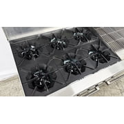 60'' Commercial Hot Plate Broiler Gas Range with Double Oven, 6 Burners, NSF Certified, Stainless Steel