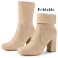 thumbnail image 2 of Unique Bargains Bottines à Talon Bloc Extensibles à Bout Rond pour Femmes, 2 of 6