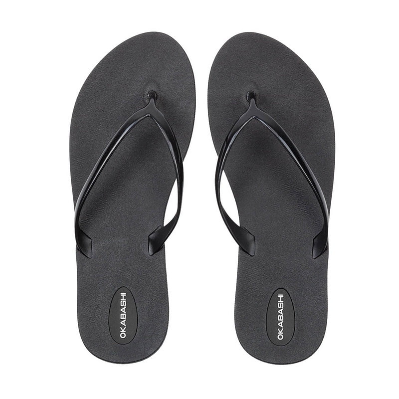 Okabashi Shoreline Slim Women's Flip FlopsBlack/Black6