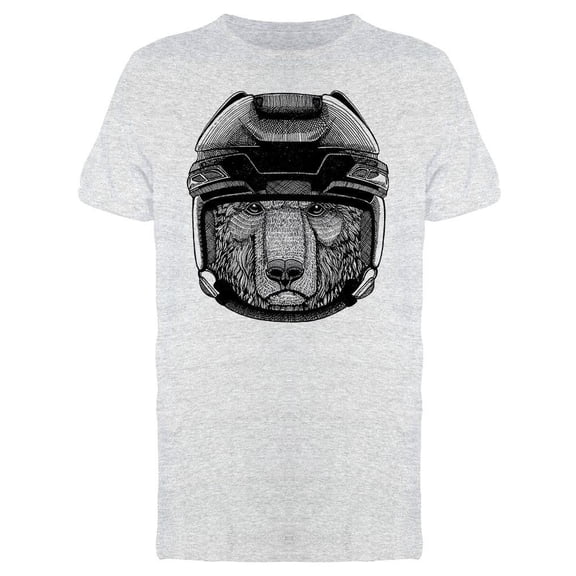Bear Hockey Helmet Graphic Tee Men's -Image by Shutterstock