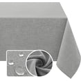 thumbnail image 1 of Manteles redondos con textura de lino de 60 pulgadas, impermeables, de lino sólido de primera calidad, a prueba de derrames, con apariencia de lino, para mesa de fiesta, con tela extrasuave y gruesa sin arrugas, gris salvia de 60 x 84 pulgadas, 1 of 5