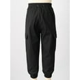 thumbnail image 6 of Kaerm Kids Boys Cargo Pants Cotton Casual Pants Drawstring Loose Jogging Bottoms Elastic Cuffed Cargo Black 12, 6 of 6
