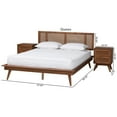 thumbnail image 3 of Baxton Studio Nura Walnut Brown Wood and Rattan Queen Size 3-Piece Bedroom Set, 3 of 28