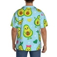 thumbnail image 5 of KLL Cartoon Avocado Print Men's Shirt Short Sleeve Button Down Summer Cuba Beach Shirts- 4X-Large, 5 of 7