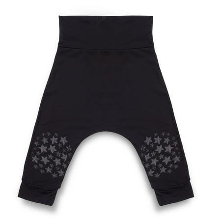 

Go Little One Go | Anti-Slip Bamboo Baby Crawling Harem Pants Fits 6-15 Months (Black)