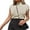 Apricot, variant on Summer Womens Short Sleeve Sweater Mock Neck Casual Basic Knit Slim Fitted Pullover Tops