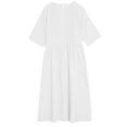 thumbnail image 2 of Yotami Women's Cotton Linen Dress Summer Crew Neck Short Sleeve Lightweight Solid Color Dress for Travel Ruffled Long Dress White XXL, 2 of 3