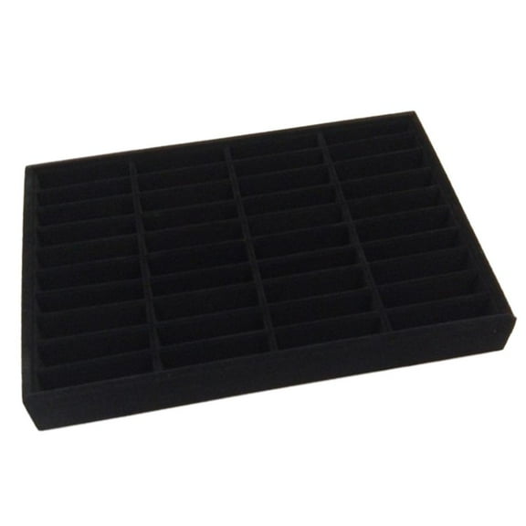 Velvet Bangle Tray With 40 Slot Inserts for Bracelet Holder Case Jewelry Display Black