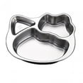 thumbnail image 5 of Stainless Steel Divided Plate, Sections Dinner Dish, Reusable Children Dinner Plate for Kids, Toddlers, Camping, Outdoor Cat, 5 of 8
