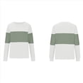thumbnail image 3 of Blusa de Punto con Cuello Redondo y Mangas Largas para Mujer, Estilo Informal, con Patchwork y Cuello Redondo. M, 3 of 5
