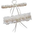thumbnail image 1 of Lace Wedding Garters for Bride Pearl Stretch Prom Garter, Women Wedding Bridal Legs Garter Set, 1 of 5