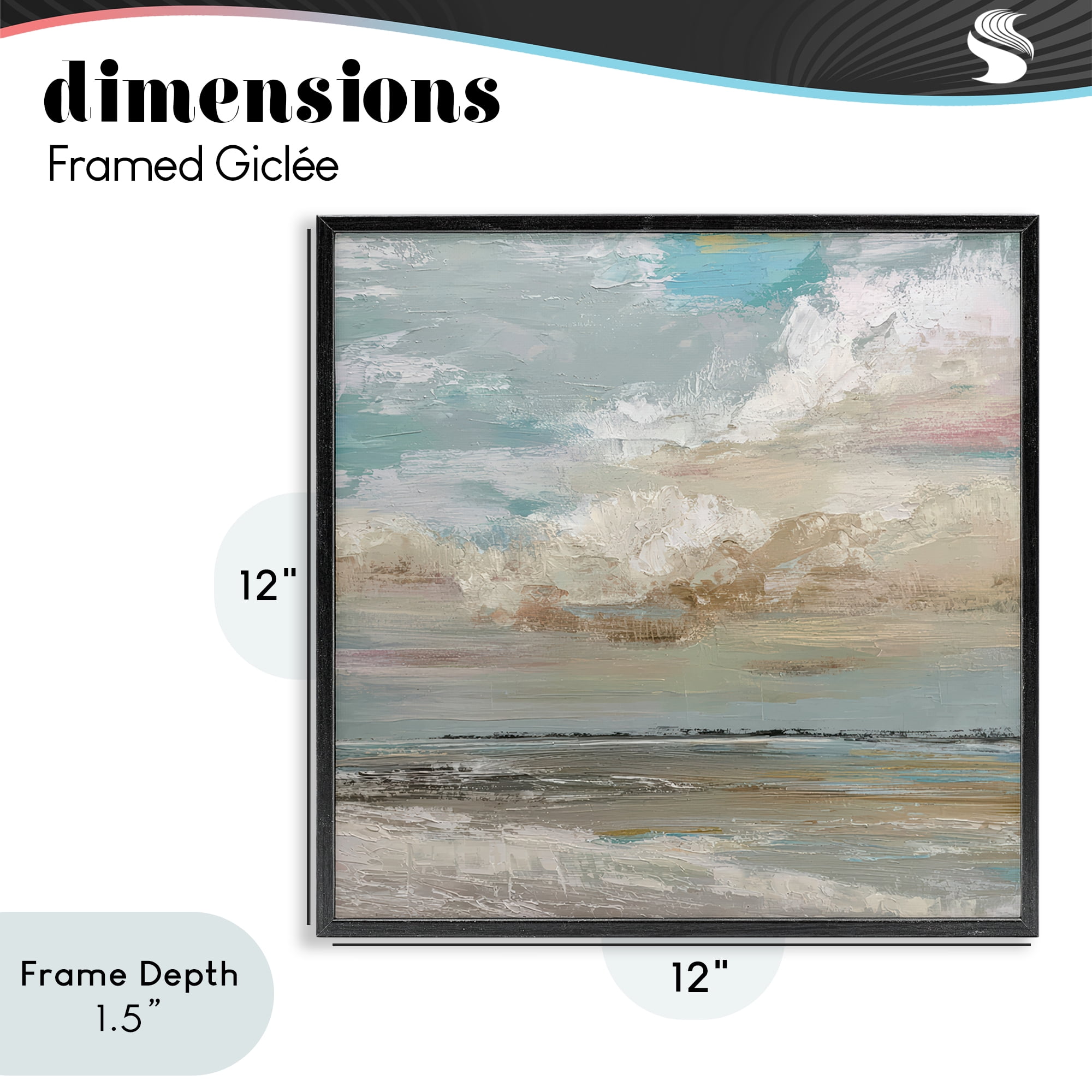 Stupell Industries Cloudy Beach Brushstrokes Black Framed Giclee Art, design by Kim Curinga