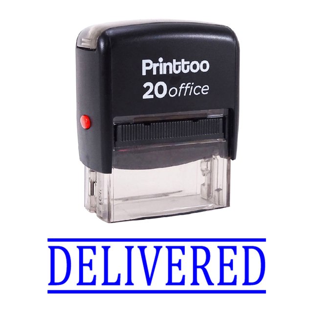 Printtoo DELIVERED Self Inking Rubber Stamp Office Stationary Stamp-Blue