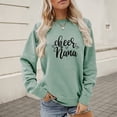thumbnail image 2 of NinXxx Women's Casual Print Hooded Pullover with Pocket Sweatshirt Green S, 2 of 4