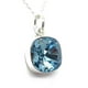 thumbnail image 4 of Collar Zvezda Cushion color Aquamarine plata .925 Zvezda ZCO-CUSH12-AQU, 4 of 5