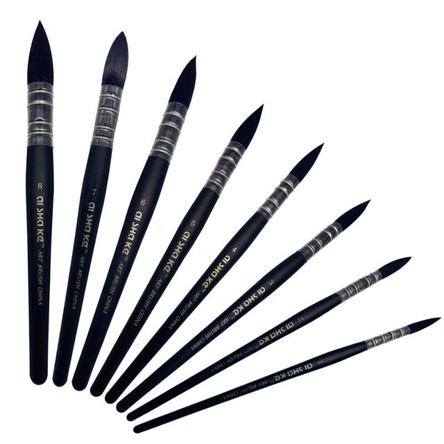 1pc Mop Watercolor Paint Brush Artist Nylon Round Painting Brushes for Acrylic Water Color Gouache Oil Painting Art Supplies He Qiyong unisex