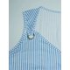 thumbnail image 5 of New blue and white striped sleeveless V-neck pocket plus size women's dress for summer, 5 of 5