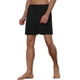 thumbnail image 4 of Unique Bargains Men's Summer Solid Color Drawstring Elastic Waistband Swim Beach Shorts 36 Black, 4 of 5