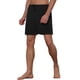 thumbnail image 4 of INSPIRAR CHIC Pantalones Cortos de Playa de Verano para Hombre, Color Sólido, con Cintura Elástica y Cordón, 30 Negro, 4 of 5