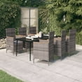 thumbnail image 1 of vidaXL 7 Piece Garden Dining Set with Cushions Grey, 1 of 5