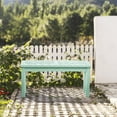 thumbnail image 4 of BOBOKY Outdoor Wooden Bench, 40” Porch Bench Outdoor Backless Garden Bench, Small Outdoor Bench for Deck Patio Entryway,Mint Green, 4 of 5