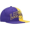 thumbnail image 3 of Men's Mitchell & Ness Purple/Gold Los Angeles Lakers Half and Half Snapback Hat, 3 of 5