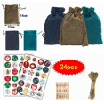thumbnail image 5 of Calendario de Adviento de Navidad, 24 días, arpillera, dulces, regalo, bolsas con cordón, sacos, decoraciones de cuenta regresiva de Navidad Diy, 5 of 5