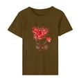 thumbnail image 5 of ICHUANYI Womens Valentine's Day Love Print Short Sleeve T-shirt Top Short Sleeve Crew Neck Top Shirt, 5 of 5