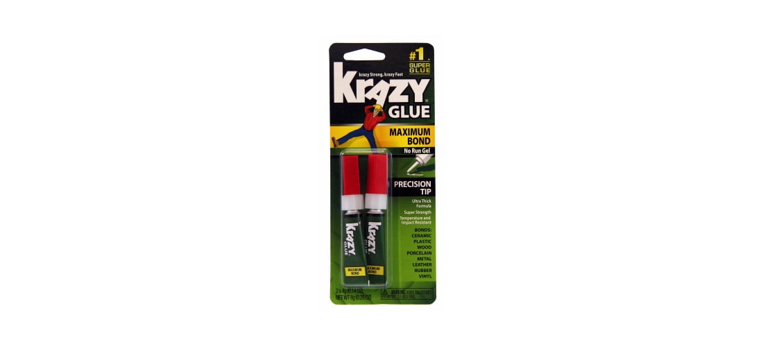 Krazy Glue Super Glue Gel, 4 Gram Pack of 2, Strong Bond for