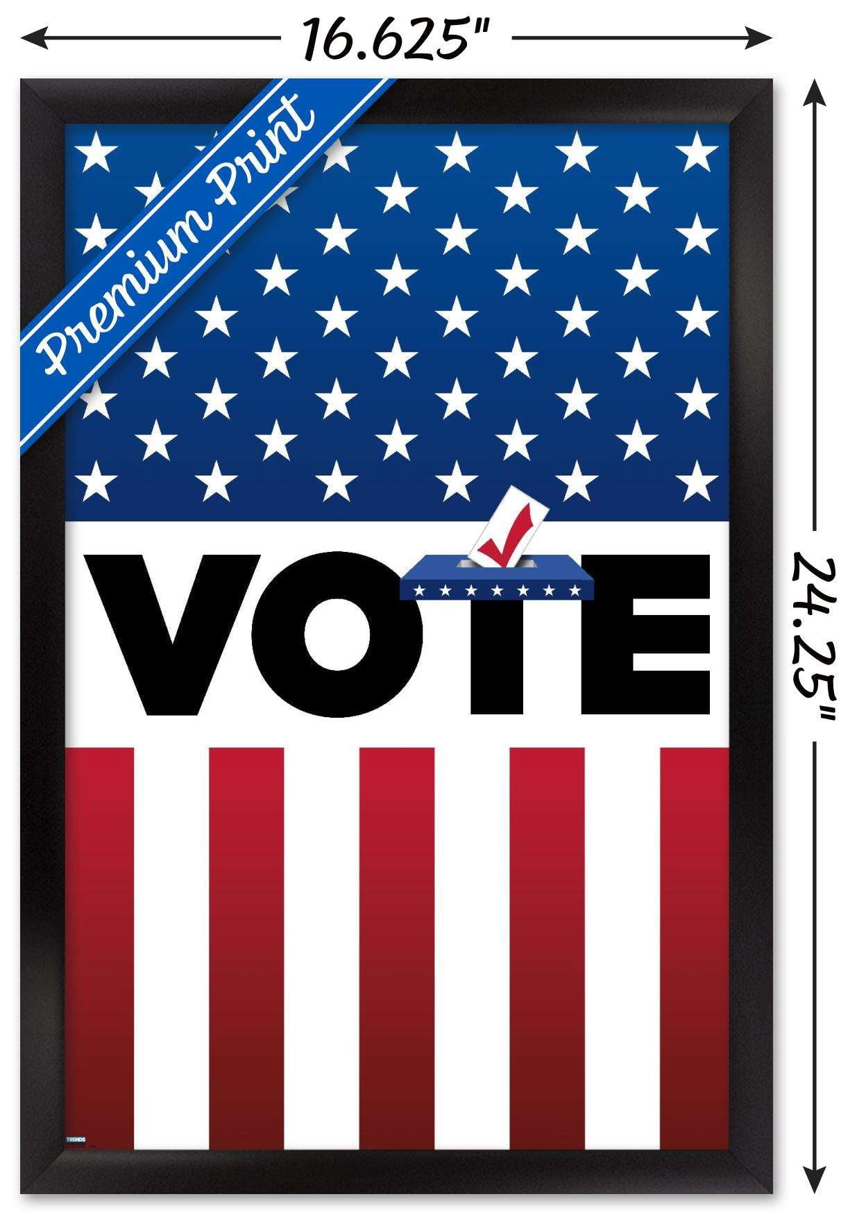 Vote Wall Poster, 14.725" x 22.375", Framed